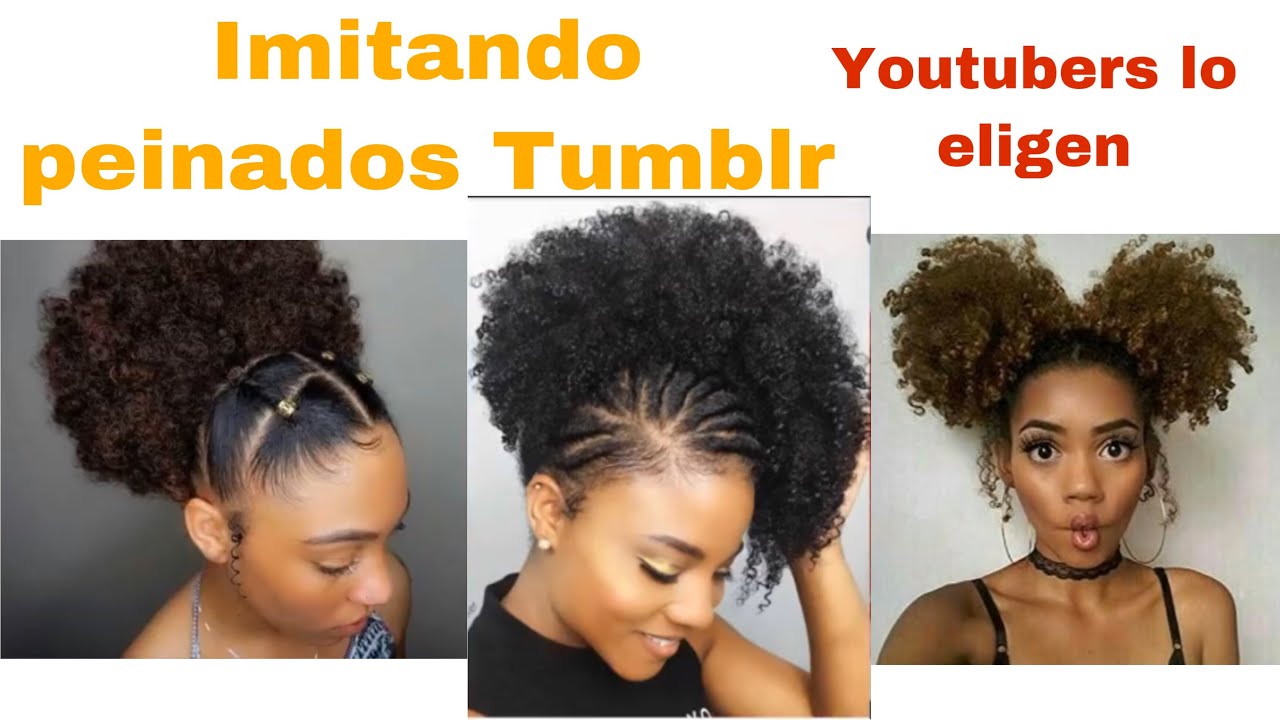 Imitando PEINADOS TUMBLR l cabello afro + SORTEO l Anny Crespa ft Criffer Rizada & Luisanna Castillo