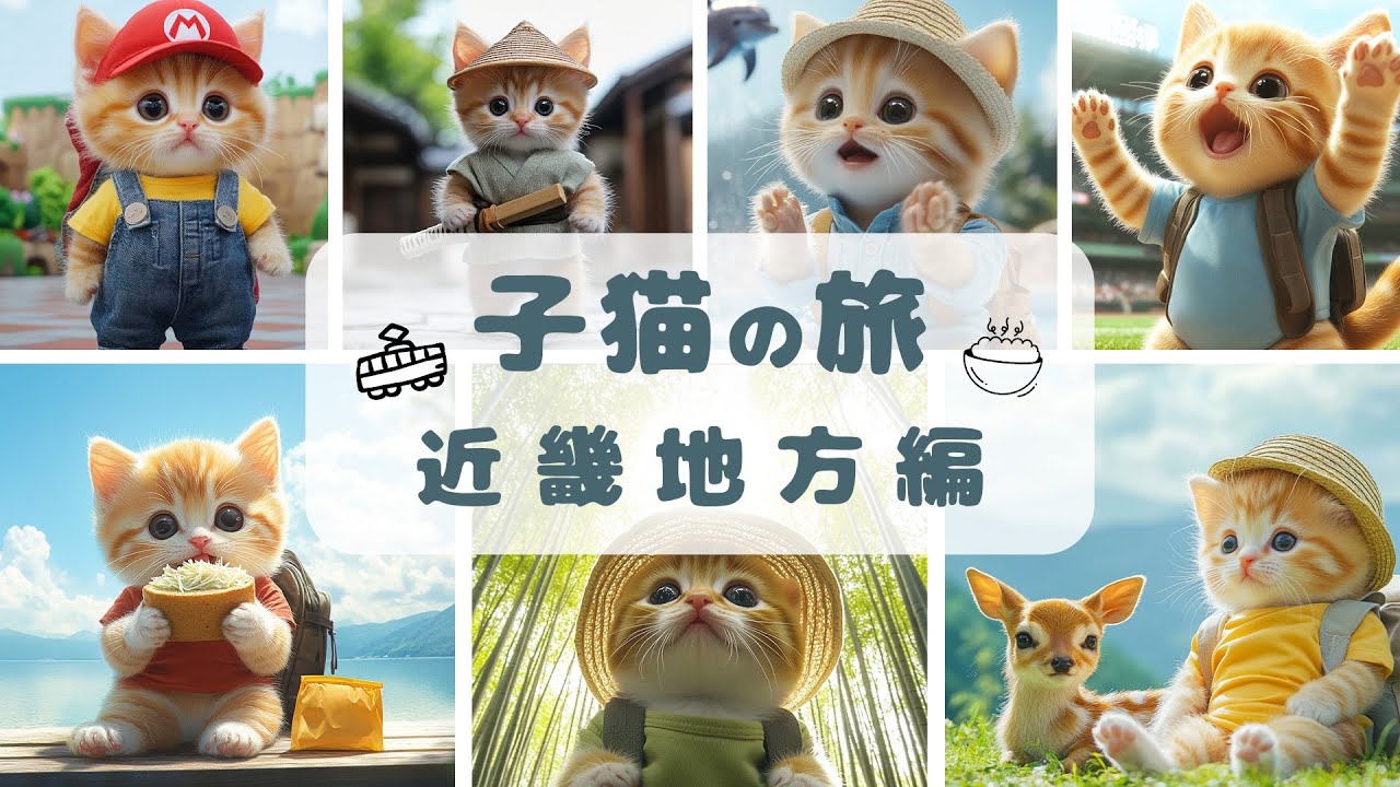 【子猫vlog】子猫と巡る日本の癒し旅 【近畿地方編】