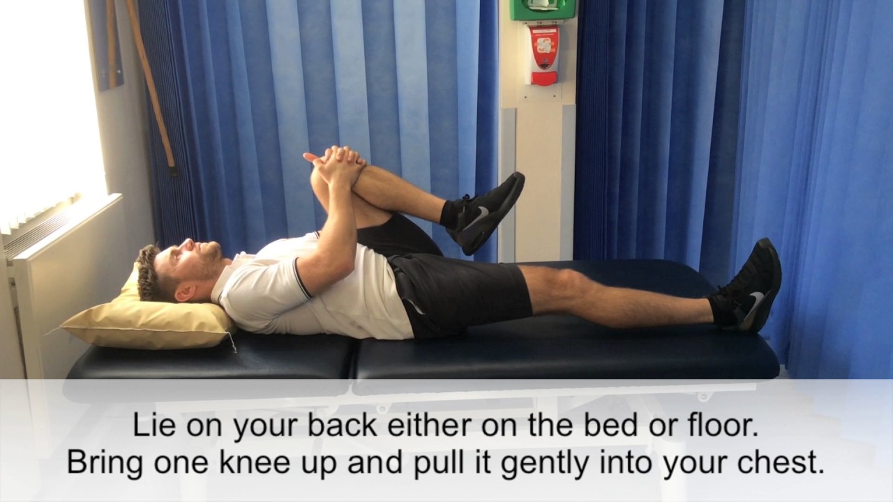 Physiotherapy: hip flexion stretch
