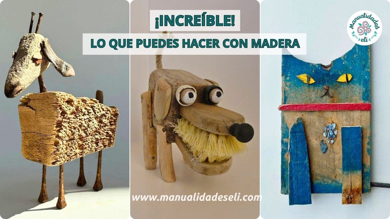 Mira Estas Bonitas Figuras Con Trozos De Madera Para Decorar