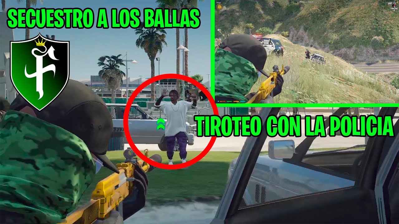 SECUESTRO A LOS BALLAS Y TIROTEO CON LA POLICIA| GTA ROLEPLAY