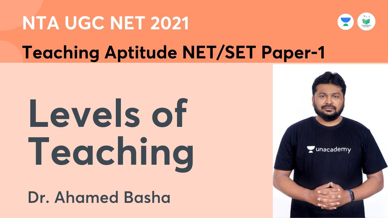 Teaching Aptitude NET/SET Paper-1 | Levels of Teaching | NTA UGC NET-JRF 2021 | Dr. Ahamed Basha