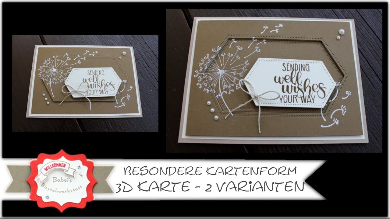 Besondere Kartenform 3 D Karte mit Produkten von Stampin´Up! basteln - Anleitung 3d Karte