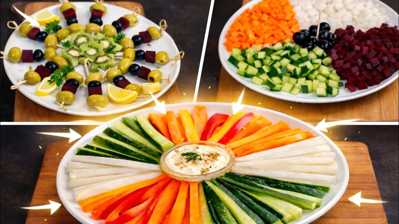5 Minute Salad Decoration in Plate | Easy & Beautiful Salad Platter 🥗|Milanese Kitchen 