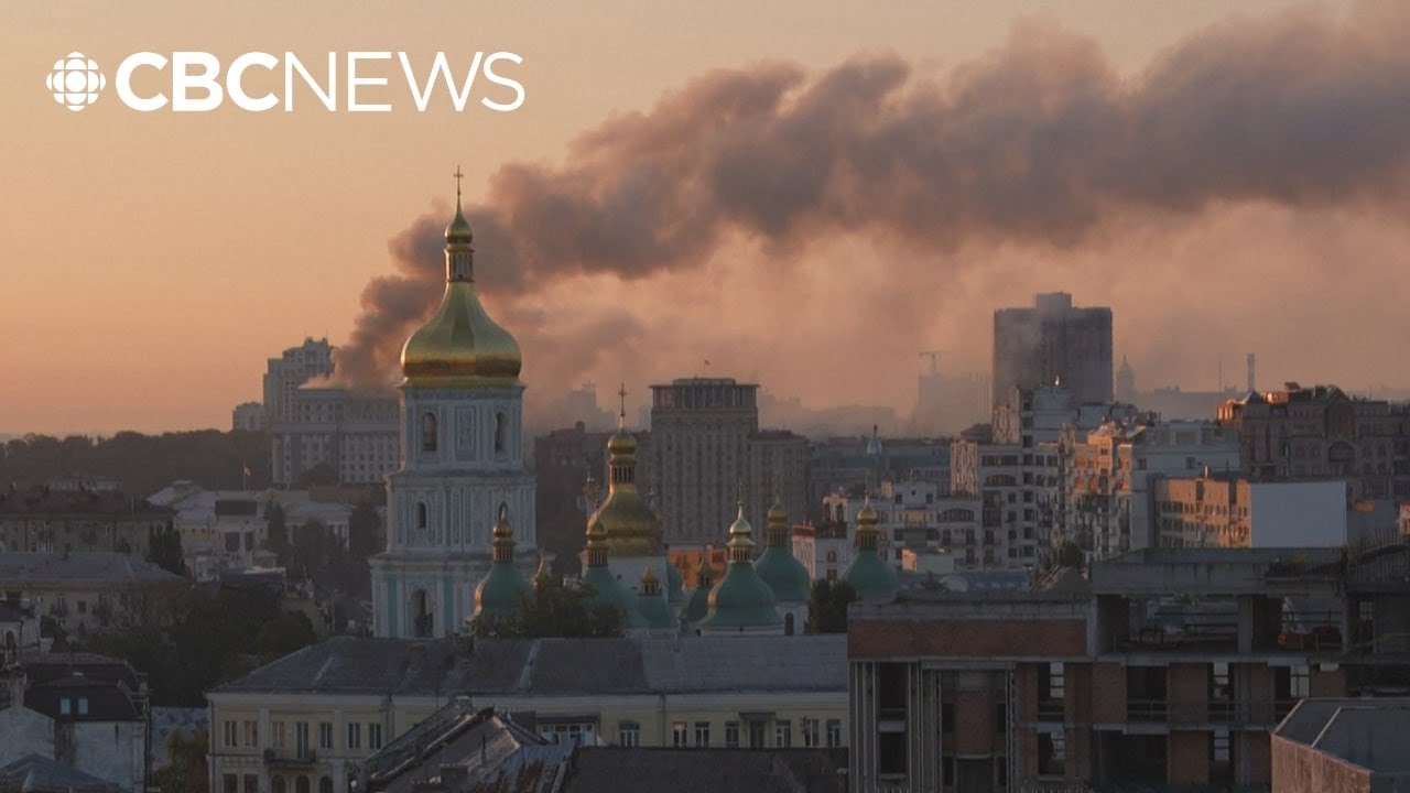 Russia's largest air attack on Ukraine sets fire to main government building