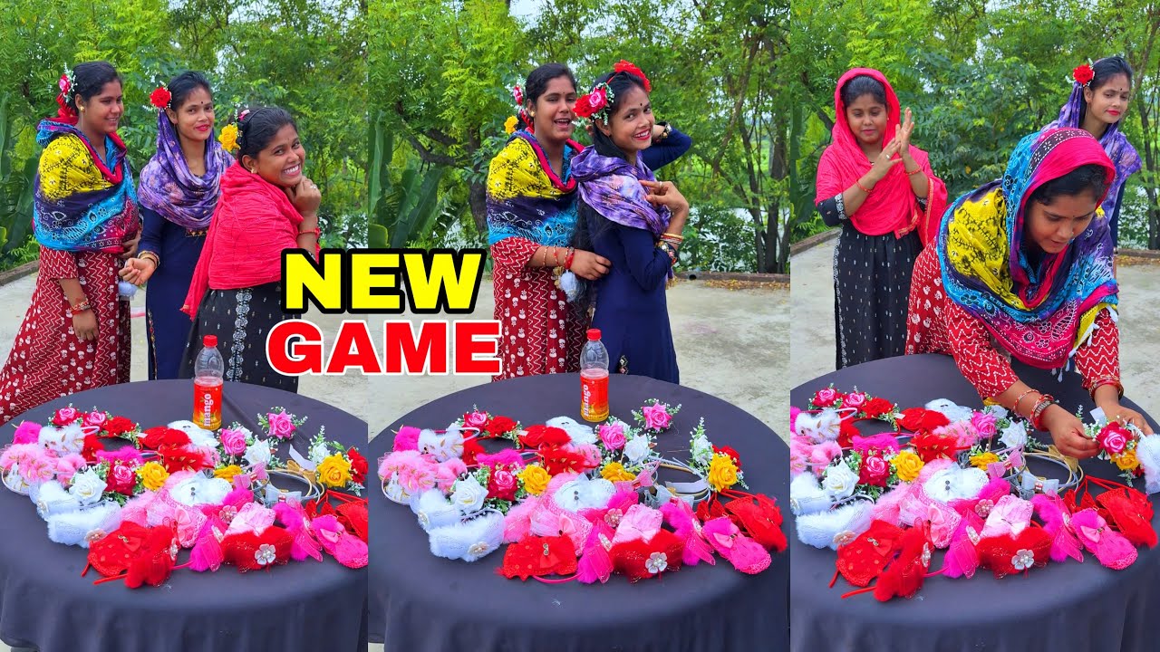 New Funny Game Challenge With Family 🌹💐 #challenge #flowers #trending