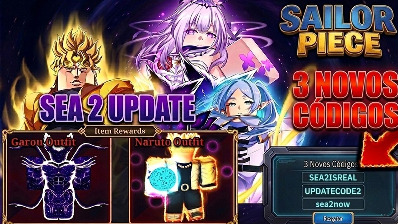 😮3 NOVOS C&Oacute;DIGOS! FA&Ccedil;A ISSO NO SAILOR PIECE ANTES DO NOVO UPDATE DO SEA 2! PE&Ccedil;A DE MARINHEIRO ROBLOX