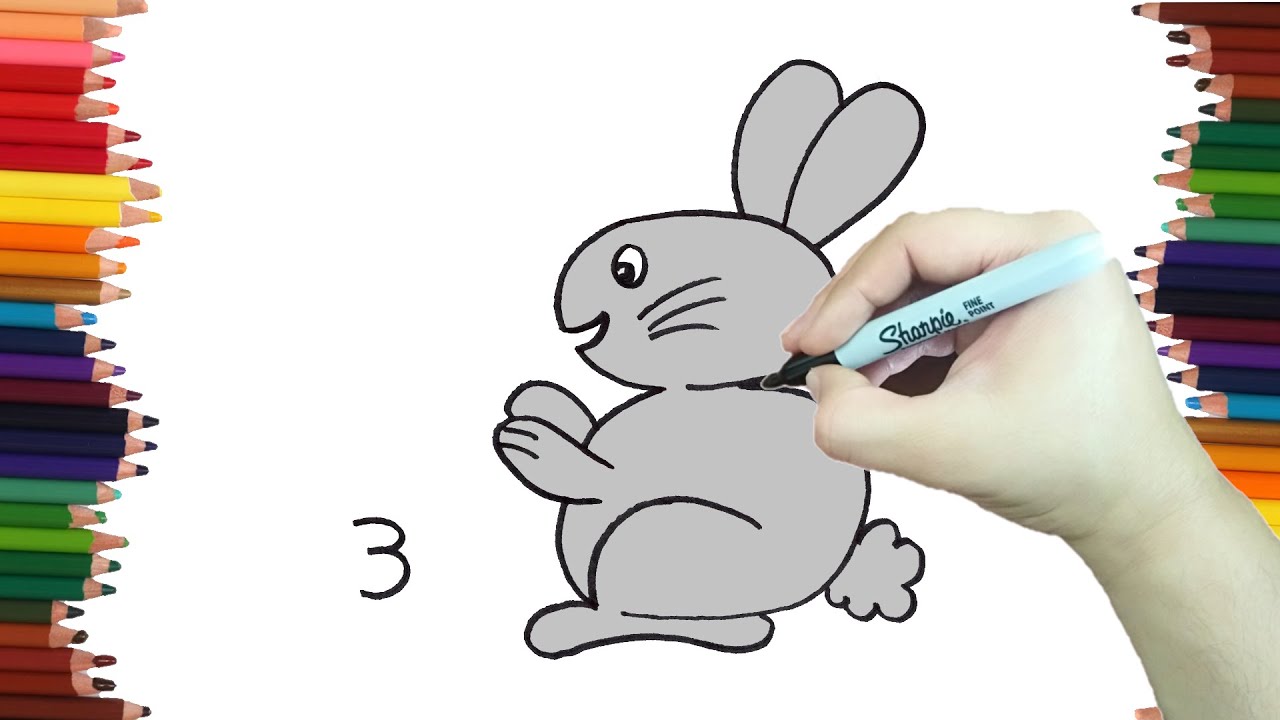 como dibujar un conejo con números | Dibujos faciles