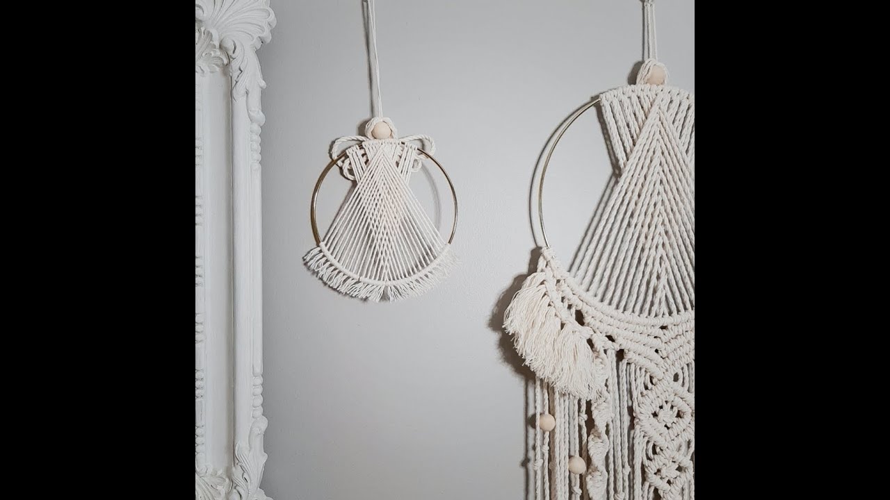 The easiest Macrame angel wall hanging DIY Macrame tutorial