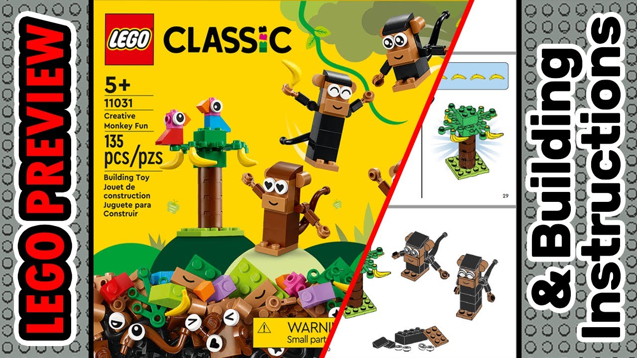 PREVIEW: 11031, LEGO Classic, Creative Monkey Fun​ & Building Instructions! LEGO 2023
