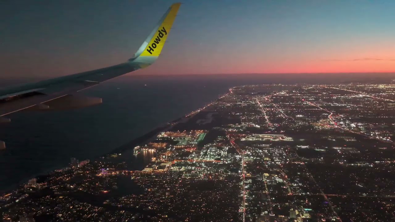 #Howdy | Spirit Airlines Evening Landing | Ft Lauderdale Hollywood International Airport | 
