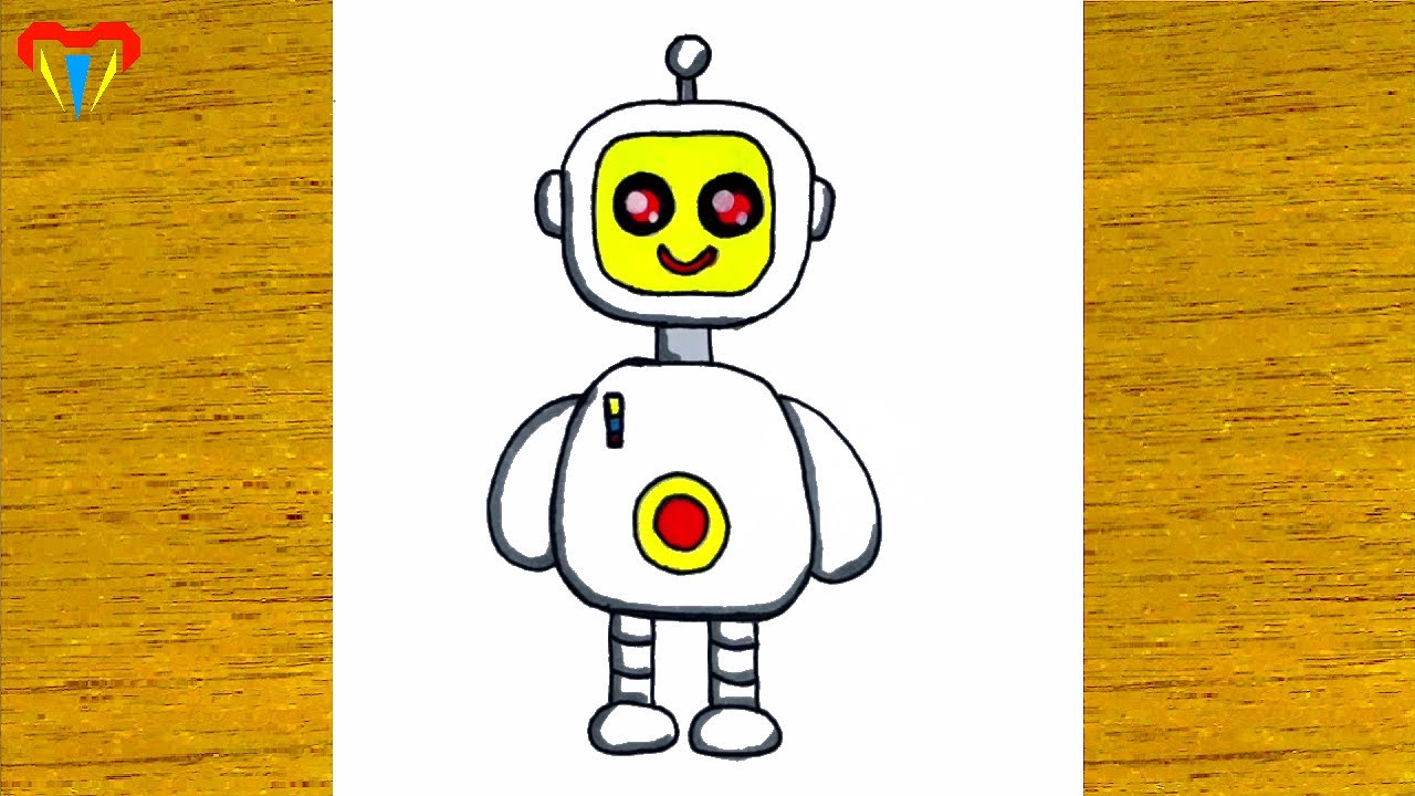 ROBOT çizimi - kolay ROBOT çizimleri - basit, güzel, tatlı, sevimli, resim, adım adım