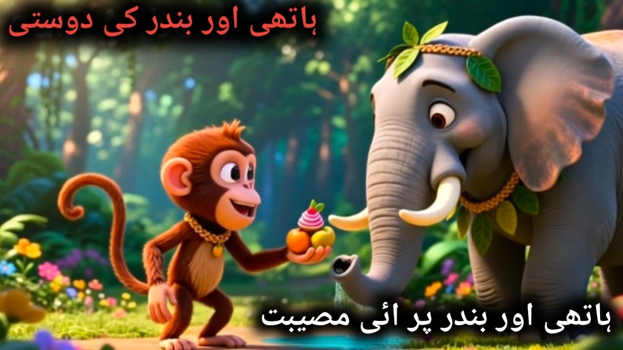ہاتھی اور بندر: سچی دوستی کی کہانی 🐘🐒 | دل کو چھو لینے والا کارٹون”Cartoon story|Dear Cartoon 