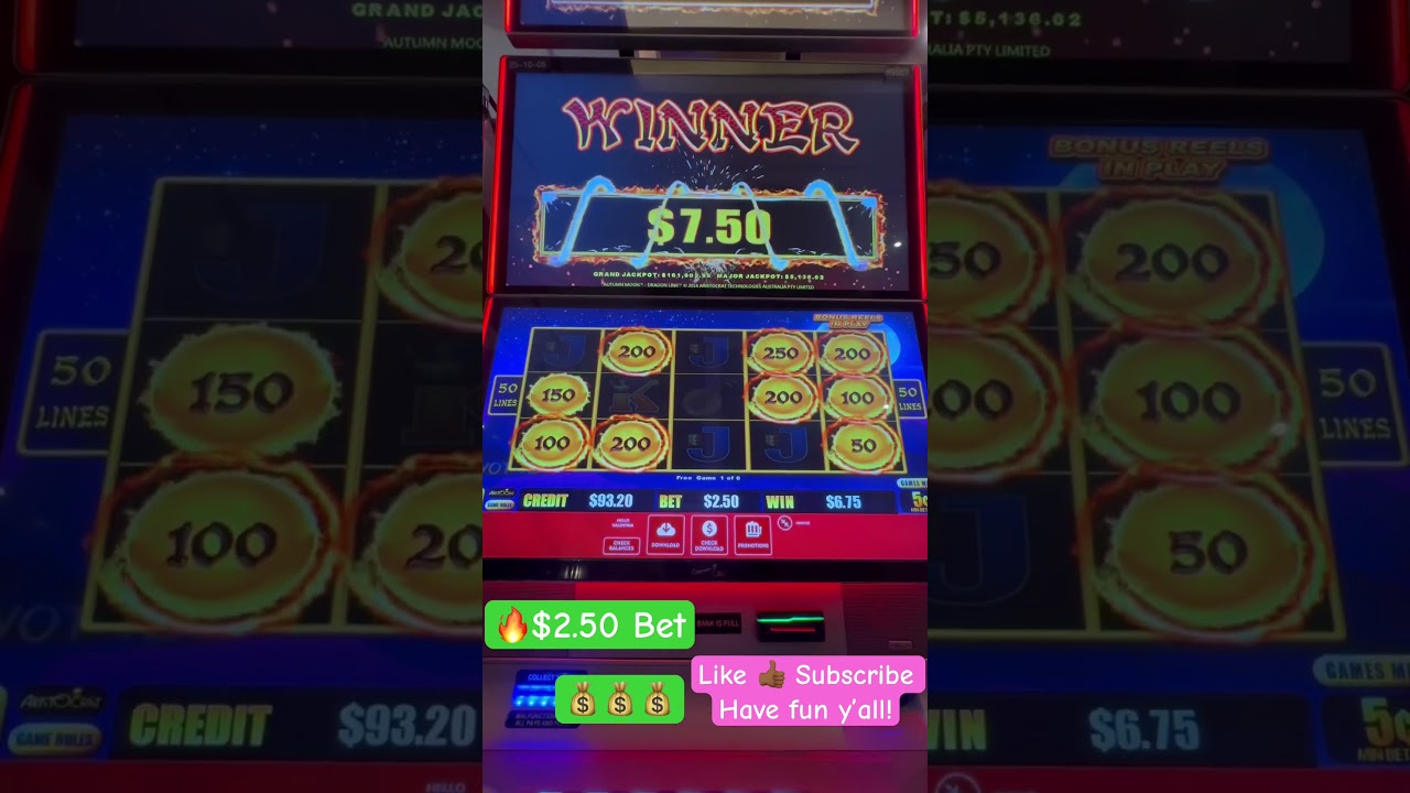 🔥$2.50 Bet  DRAGON LINK Autumn Moon 💥💥#slot #hardrock