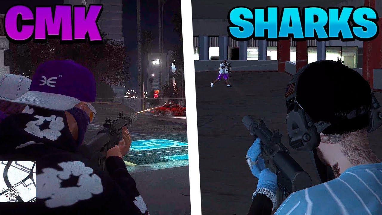 TIROTEO SHARKS vs CMK con ARMAS LARGAS en GARAGE ROJO | DOVUX LIFE