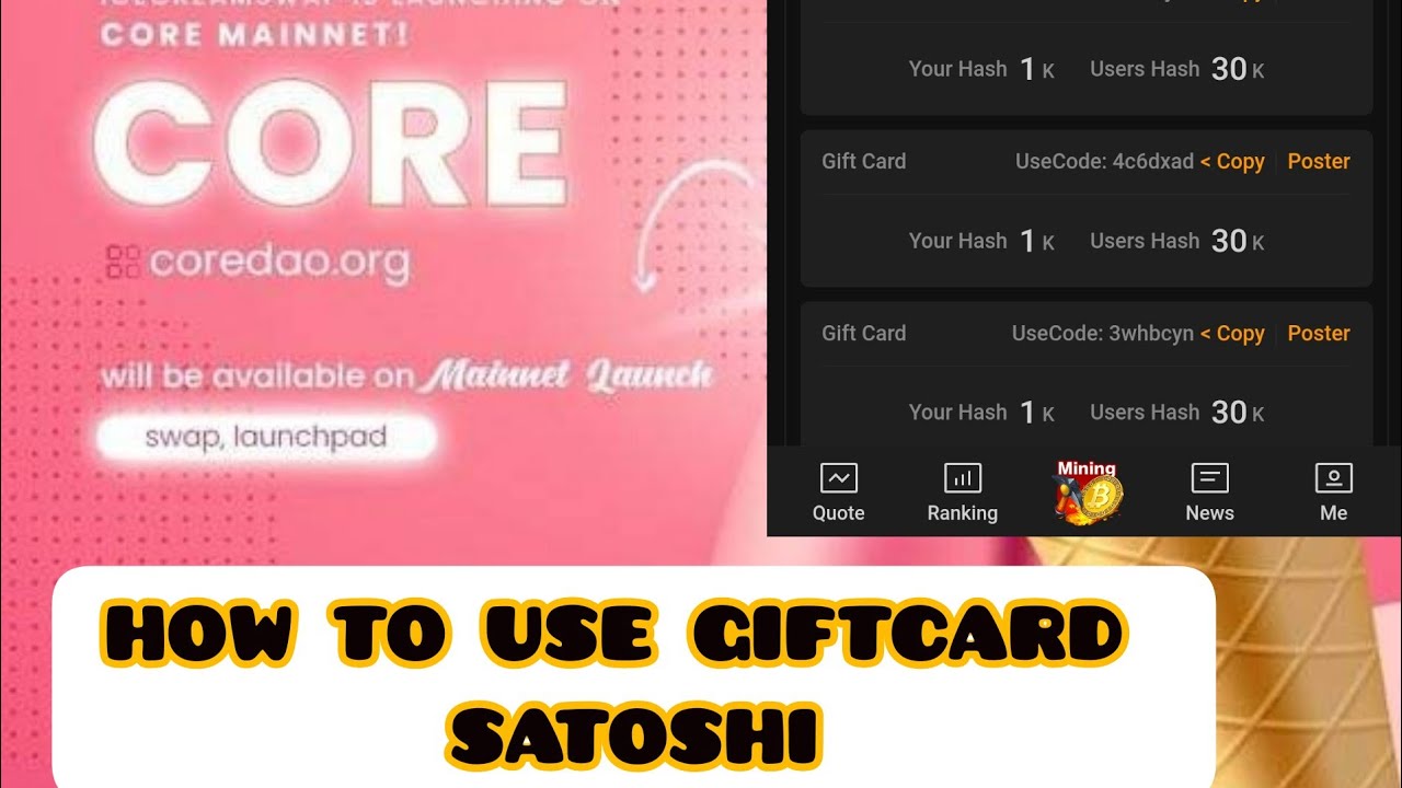 #how To Use #satoshi Gift Card | Missed #btc  ! Take #btcs !! ||A Mysterious App|| #core #pi #crypto