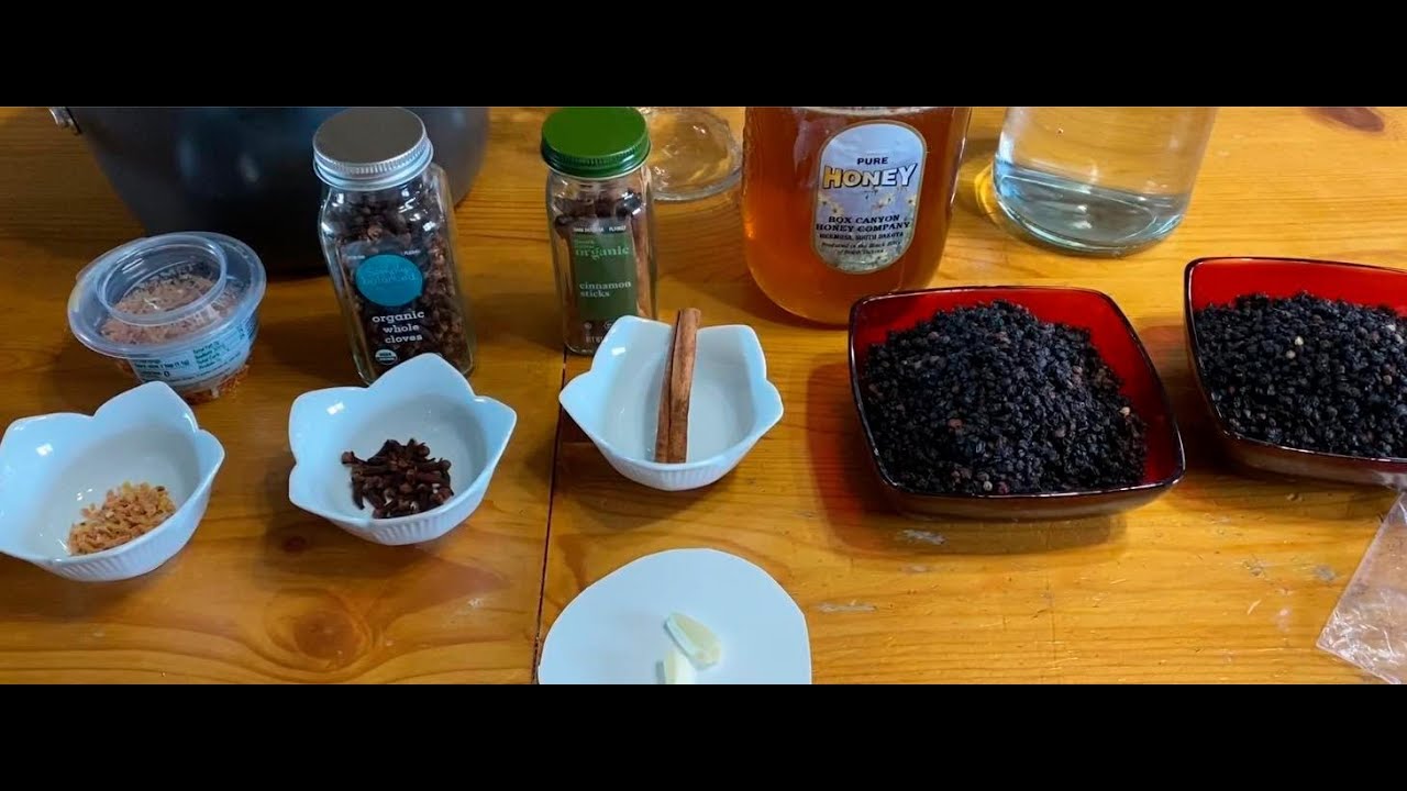 Making elderberry syrup for racing pigeons or yourself