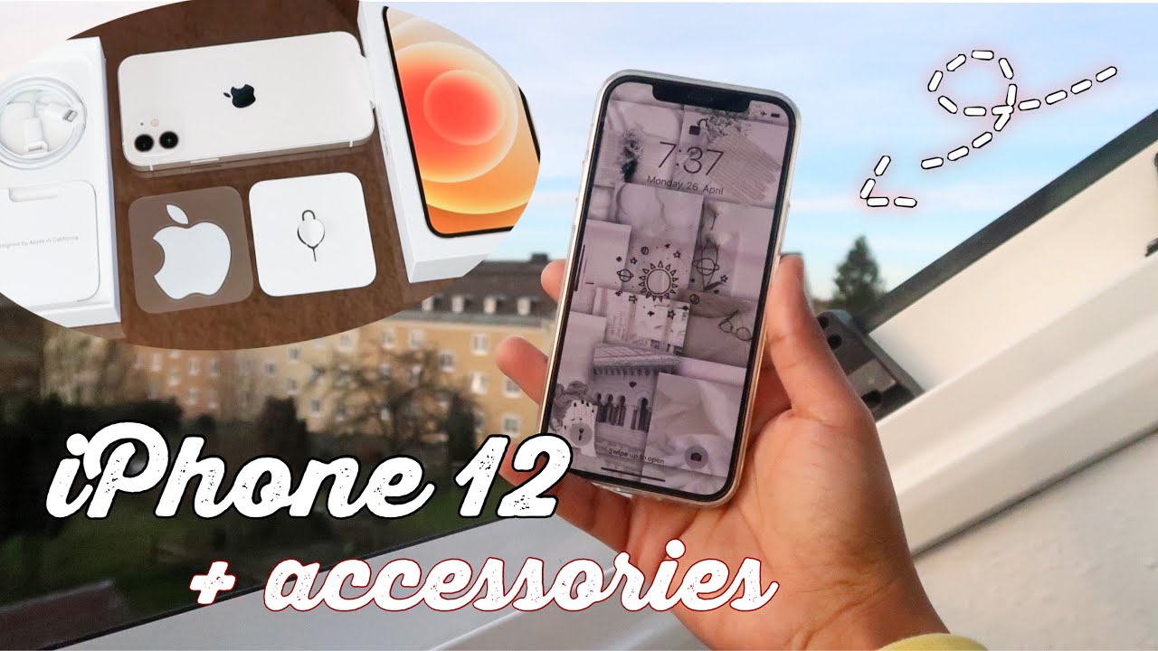 Распаковка белого iPhone 12🤍 + аксессуары