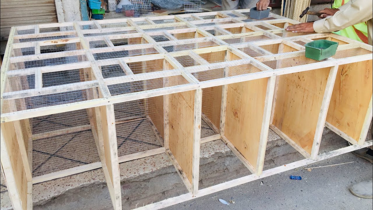 How To Make A Cage For Birds || Making 15 Portion Birds Cage From Wood