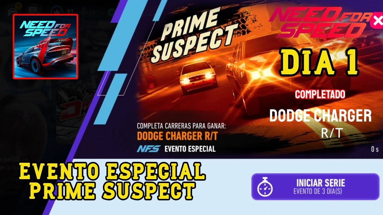 NFS: Sin Limites - Evento especial Prime Suspect Dia 1 Barricada, Evento 1-5 Completado, Dodge Charg