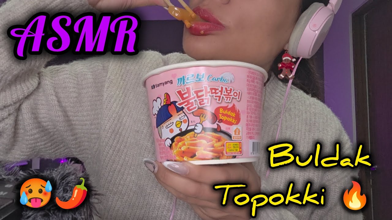 ASMR| TOPOKKI Buldak | RELAJATE ¡Feliz Navidad 🎄🪅 ! #asmr #topokki #chewyeatingsounds 