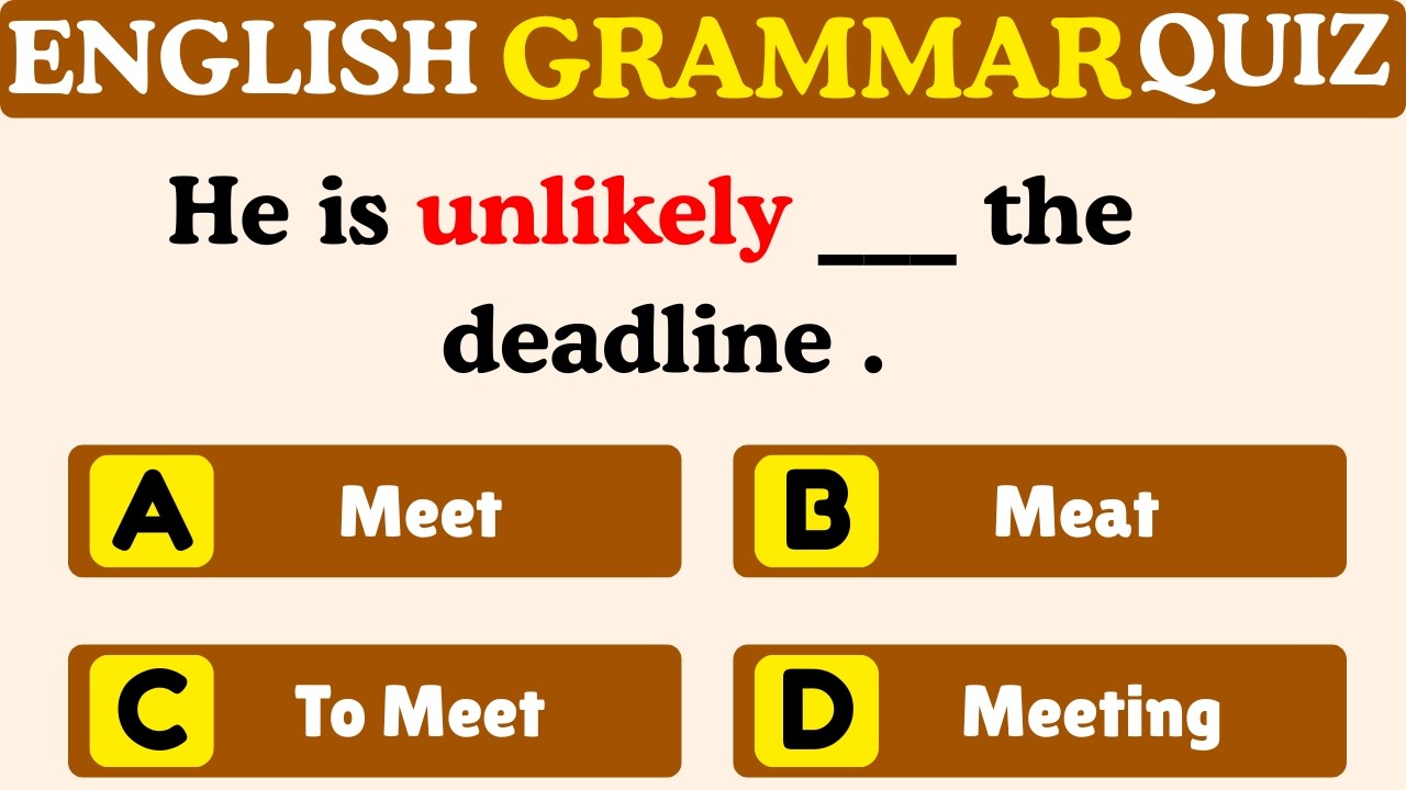 English Grammar Quiz for Beginners & Intermediate || Test Your English Level (15 Tricky Questions!)