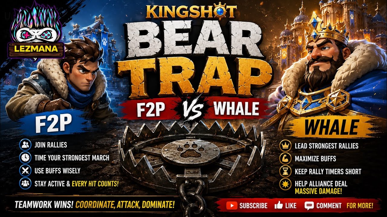 King Shot Bear Trap Tips and Trick Tutorial for F2P and WHALE! Watch till the end to see the damage💀