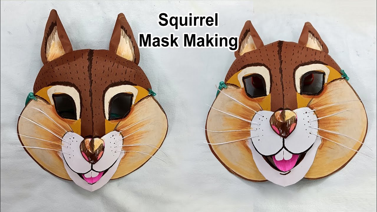 how to make squirrel face mask | chipmunk mask diy | animal mask with paper | paper mask | craft