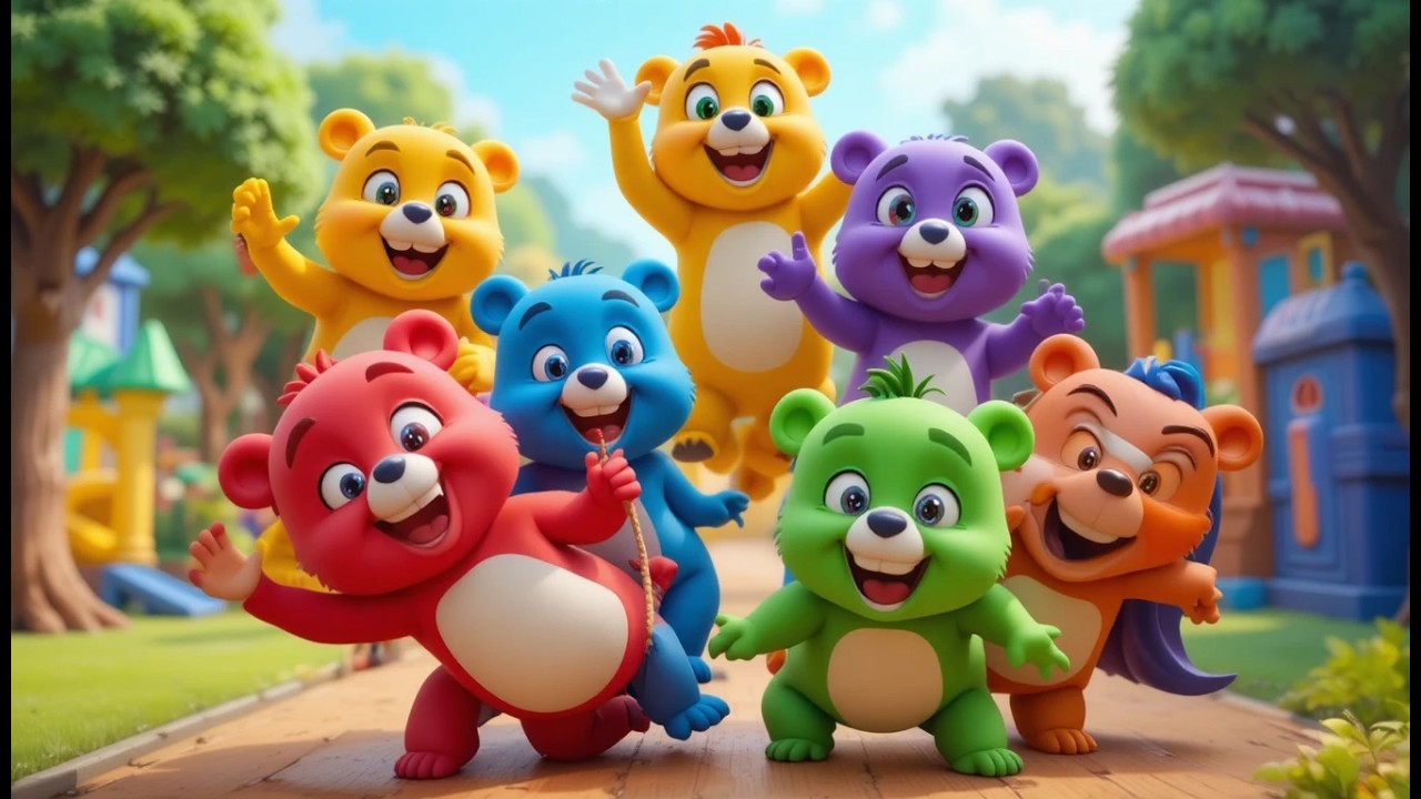 Six Little Toy Bears Climb Climb Climb | Counting & Action Song for Kids