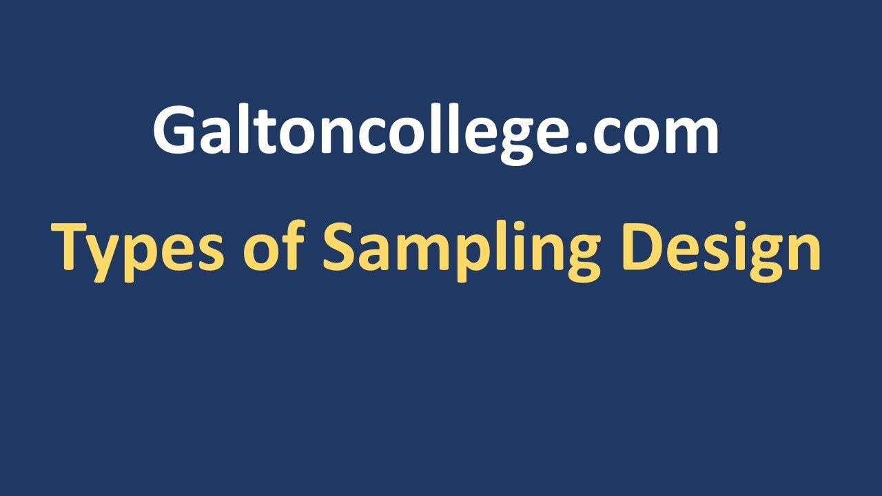 Types of Sampling Design
