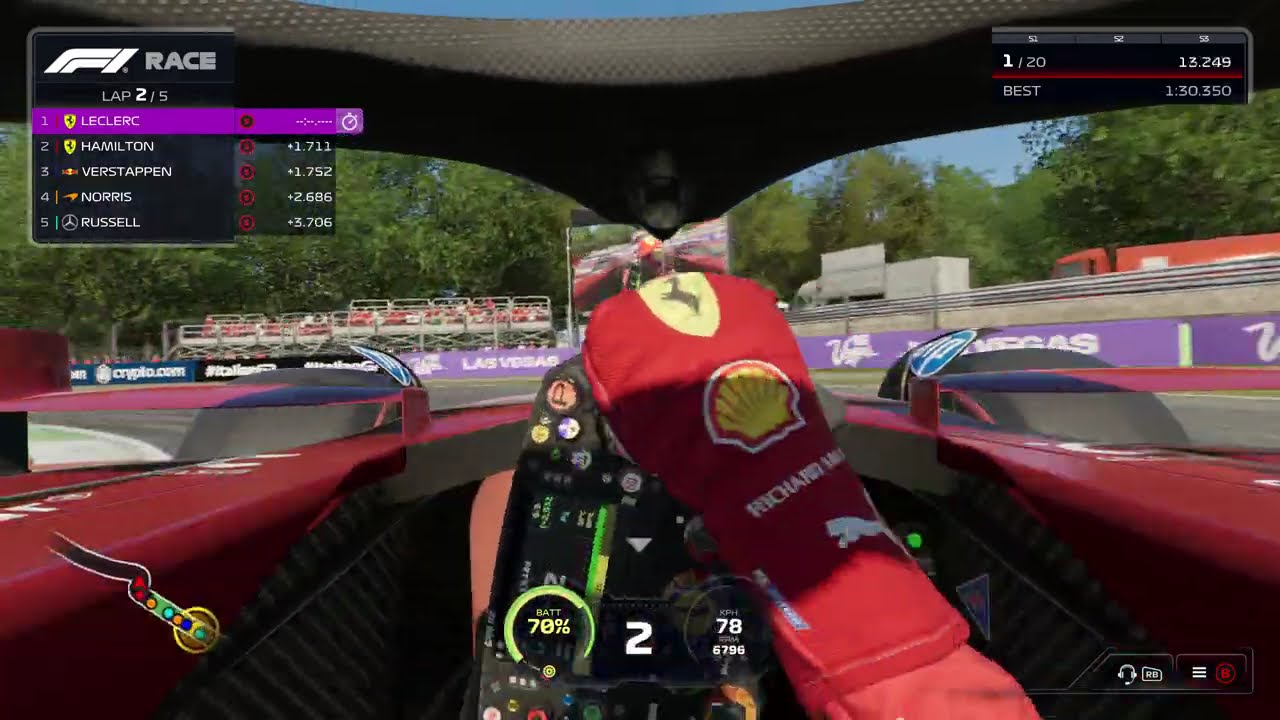 F125 Realistic Gameplay - Charles Leclerc Ferrari in Autodromo Nazionale Monza (Italian Grand Prix)