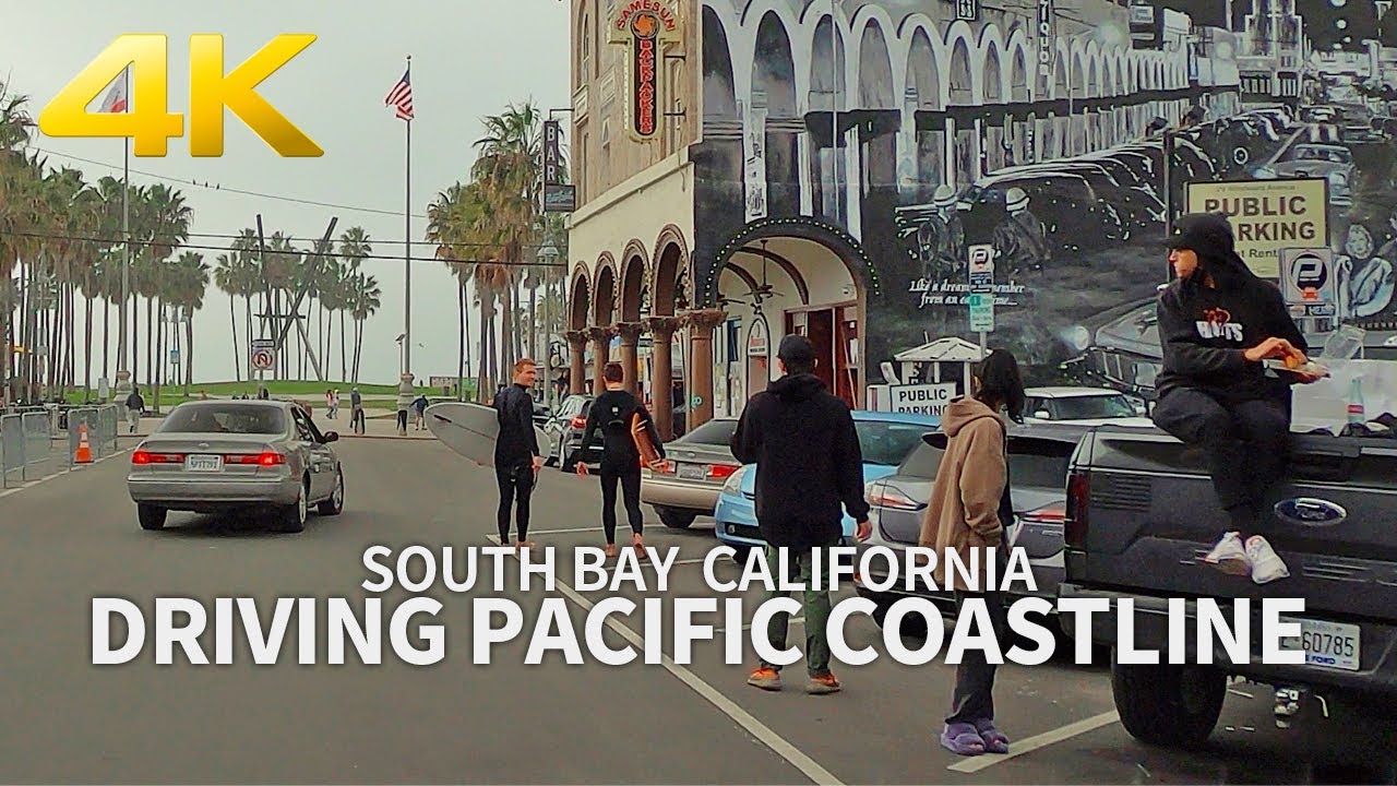 [4K] PACIFIC COASTLINE - South Bay (El Porto, Playa Del Rey, Venice Beach) Los Angeles, California