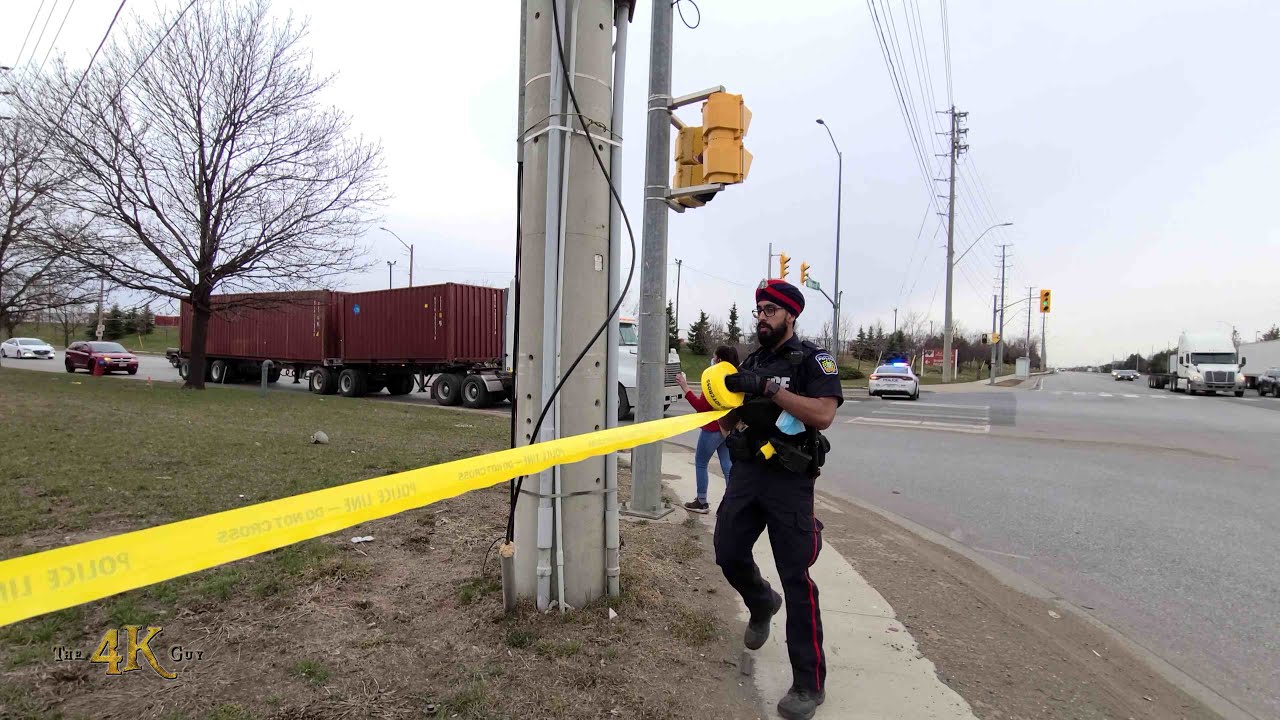 Brampton: Firetrucks and tow trucks rush to save trapped worker 4-5-2021