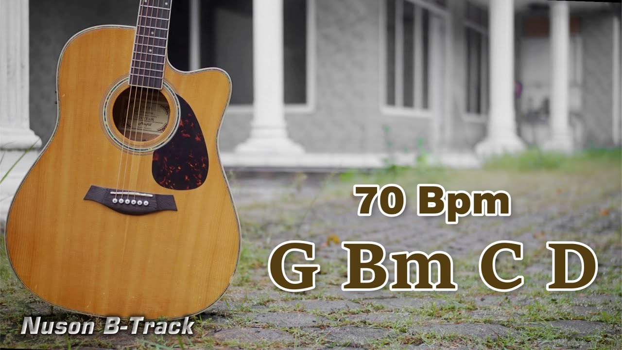 Romantic Slow Pop  Acoustic Guitar Backing Track in G Major | 70 Bpm