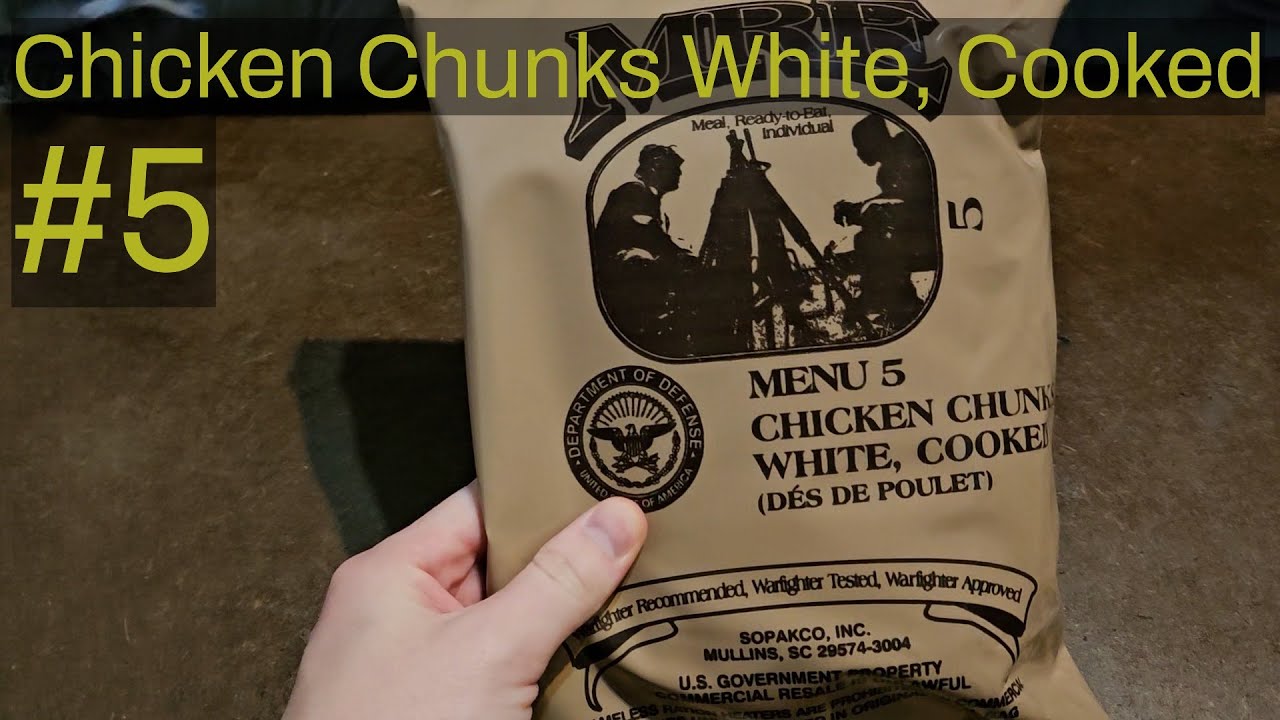 US MRE Tier List Menu 5 Chicken Chunks White, Cooked