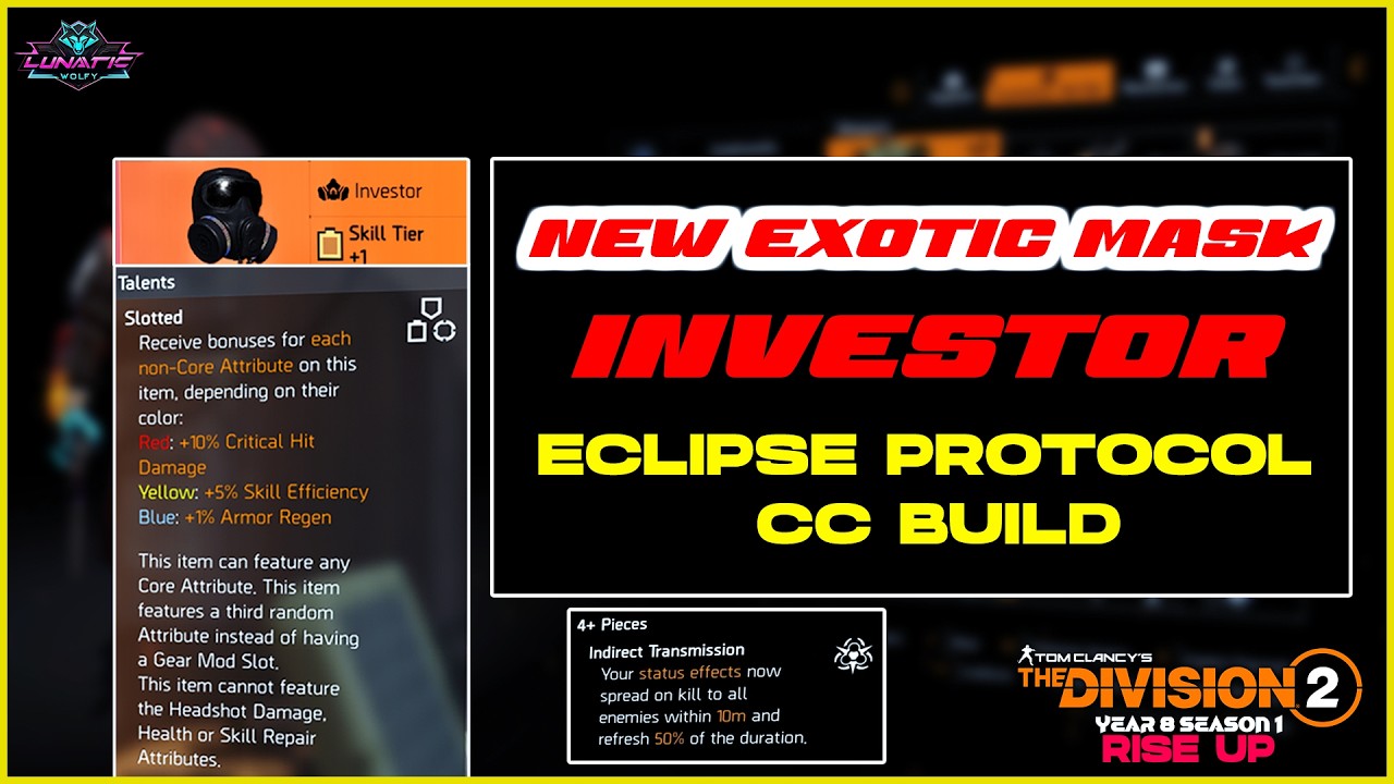 How Good is Investor Exotic Mask With Eclipse Gear Set ? Division 2🐺