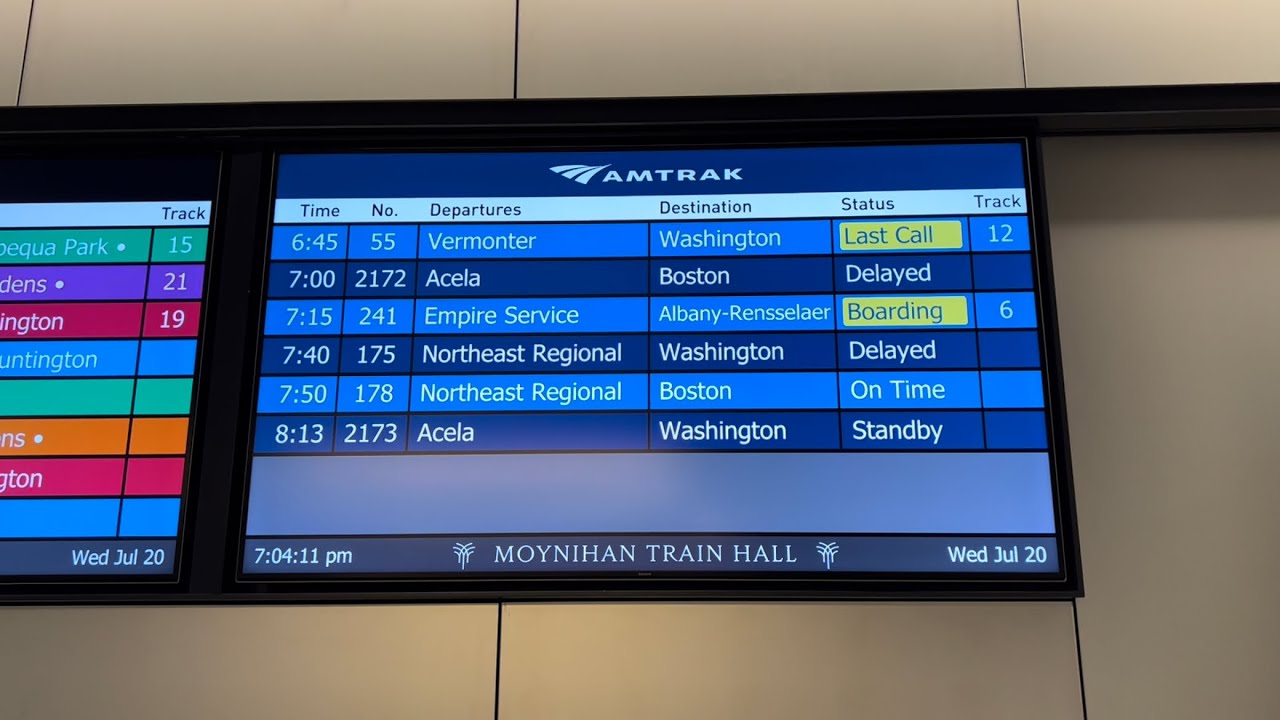 NY Penn Station’s Moynihan Train Hall Safety + Amtrak Boarding Automated Announcements: (07/20/2022)