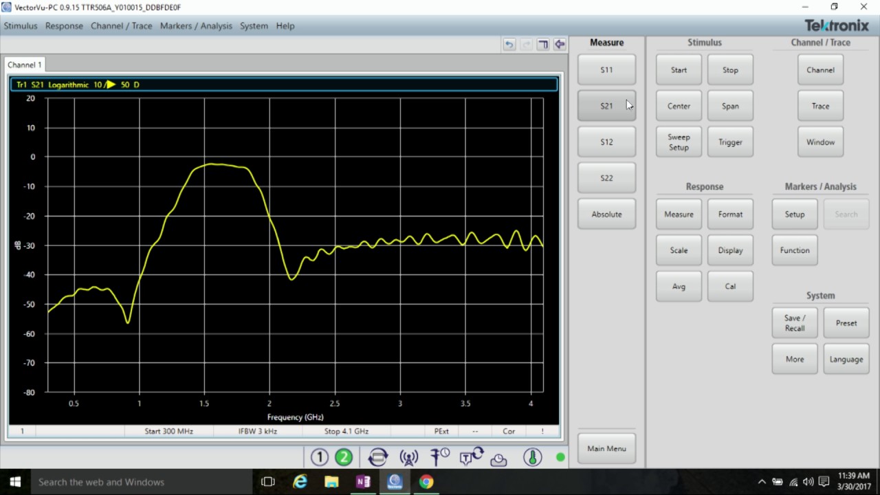 Making an Auto Bandwidth Measurement with the TTR500 VNA