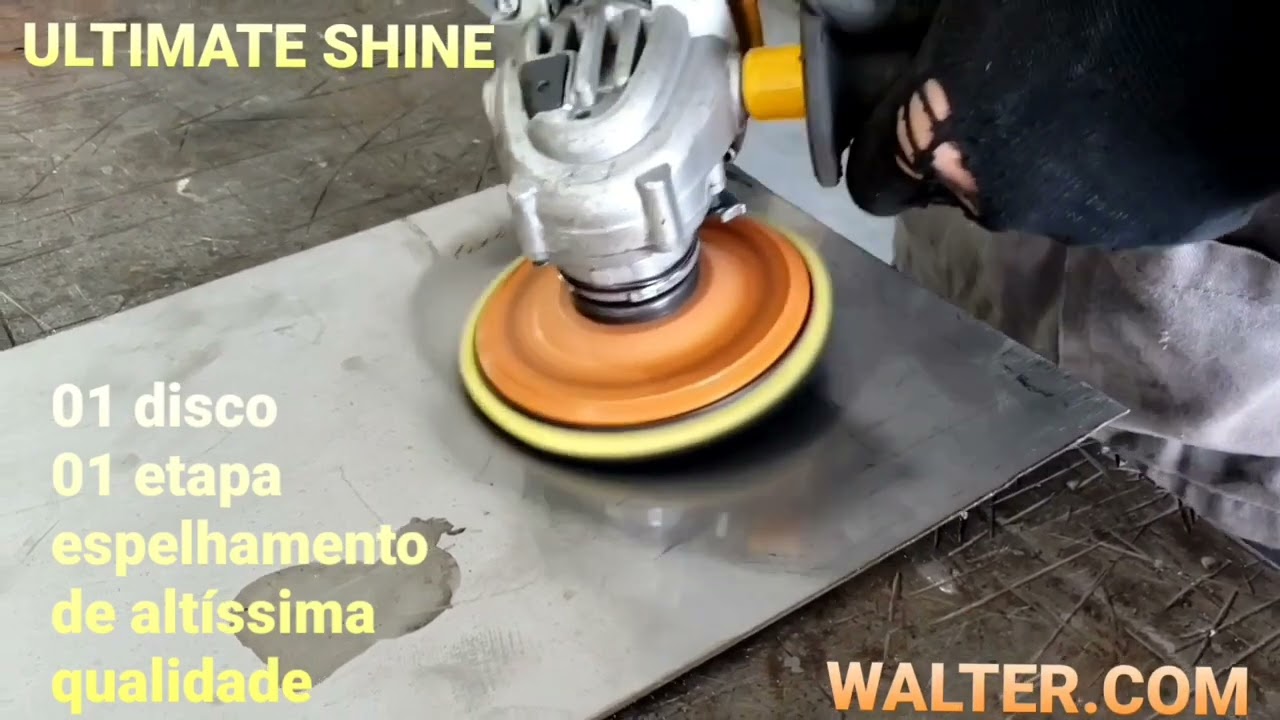 polimento com disco flap de feltro que dispensa uso adicional de pastas.