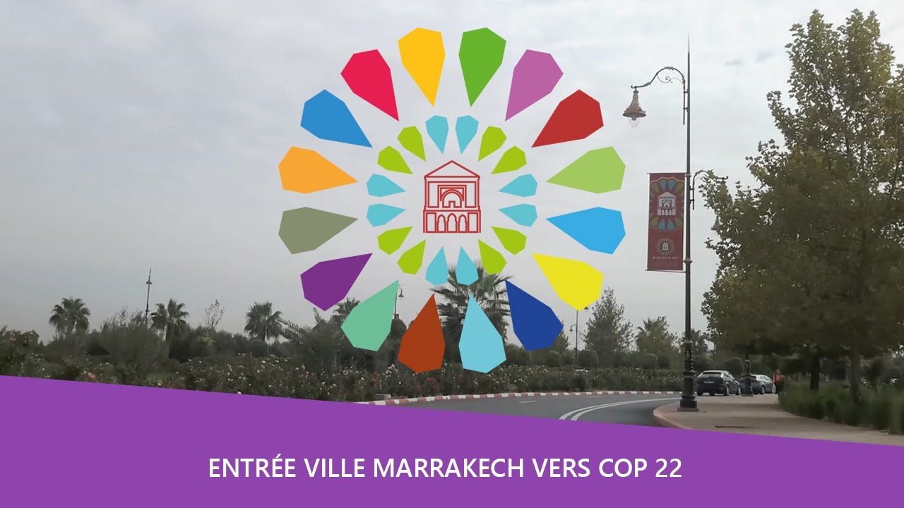 Balade voiture 🚘 Entr&eacute;e ville Marrakech vers COP22 Maroc
