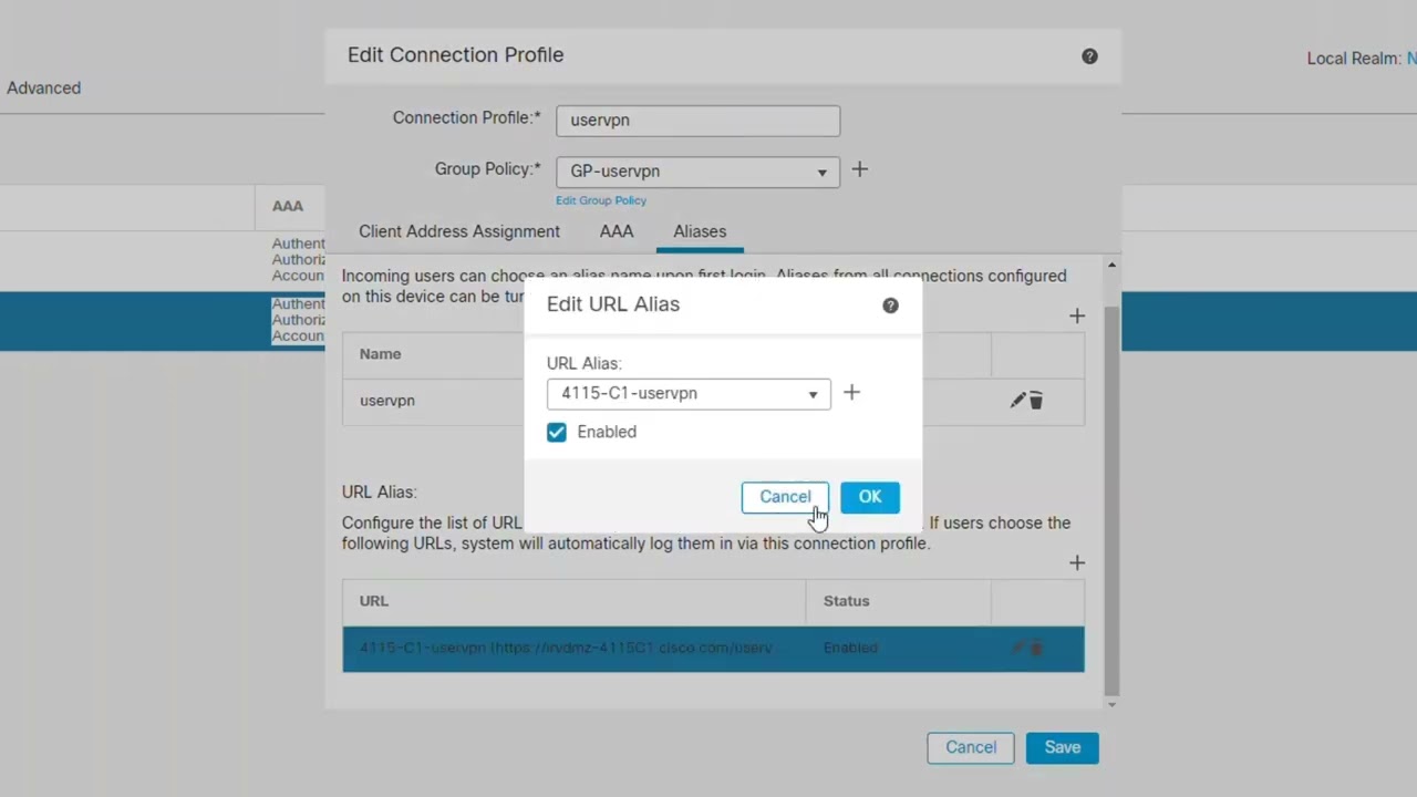 Firepower 7.x Remote Access VPN Load-Balancing Demo