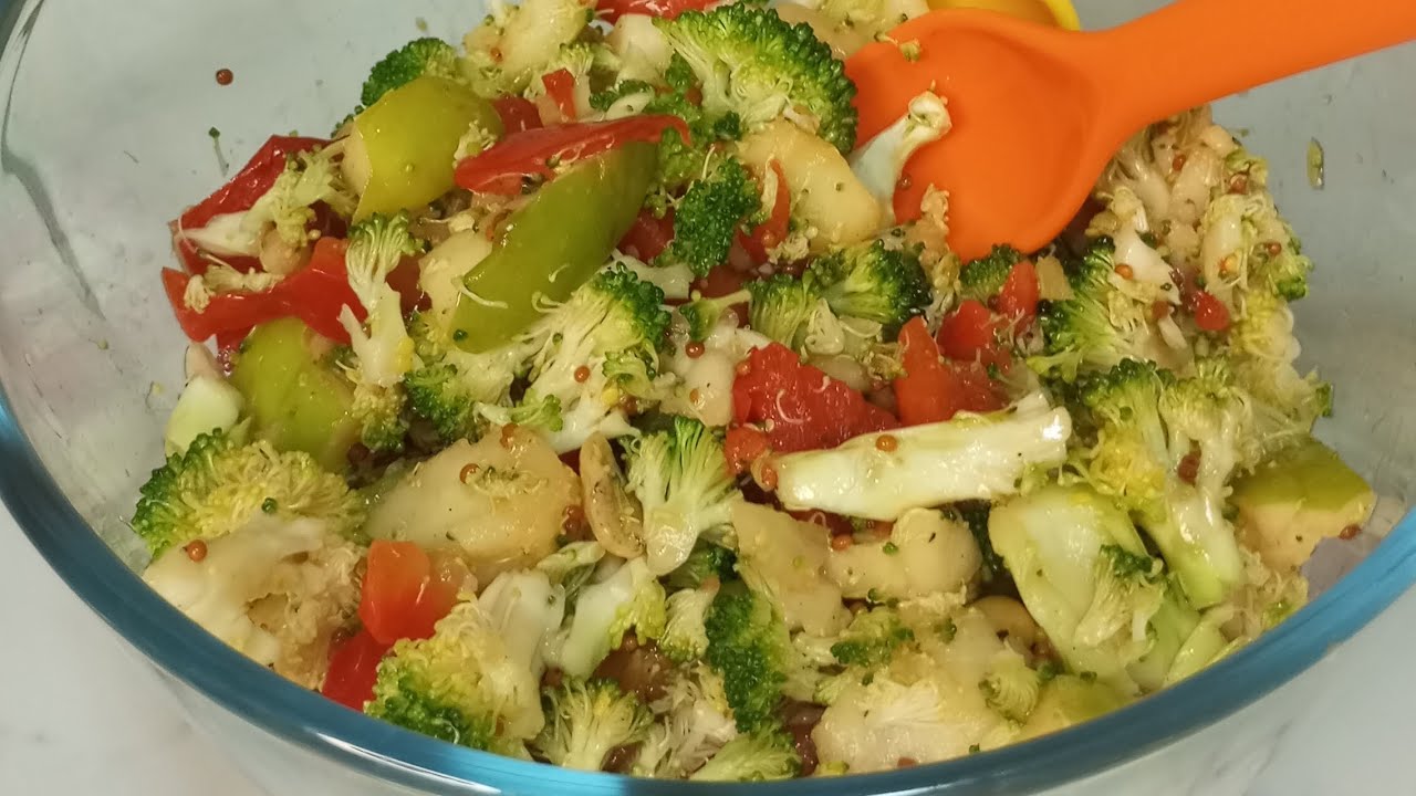 ENSALADA DE BRÓCOLI 🥦 PIMIENTO 🫑 Y MANZANA  TM 7