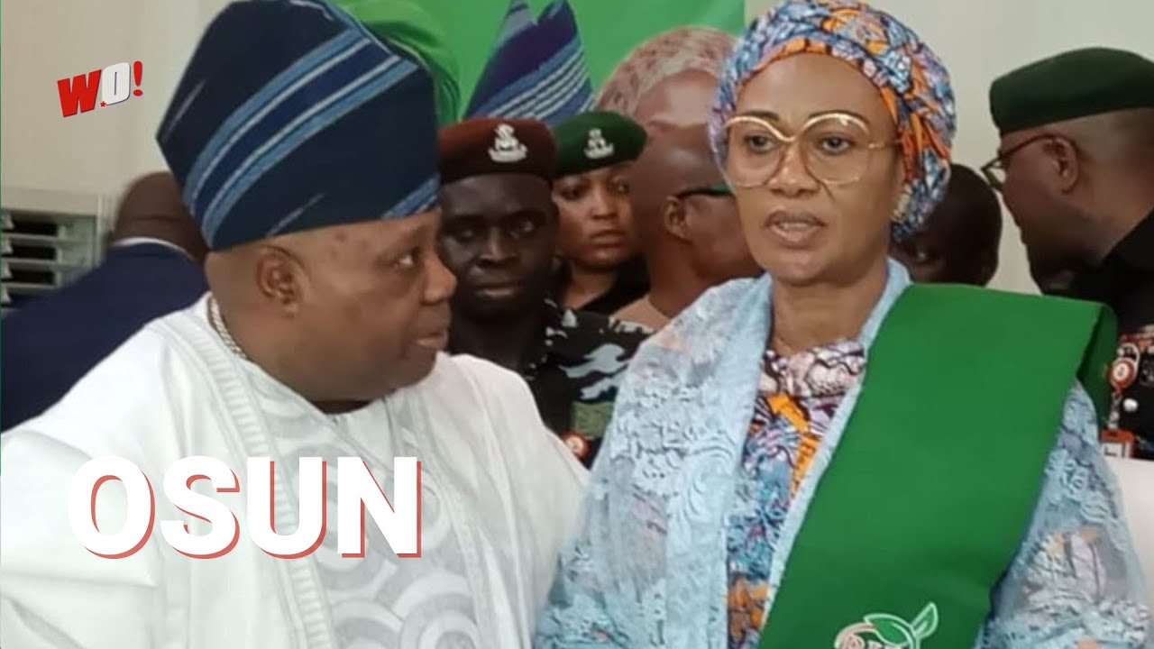 Moment Tinubu's wife, Nigeria's First lady arrives in Osun state with...