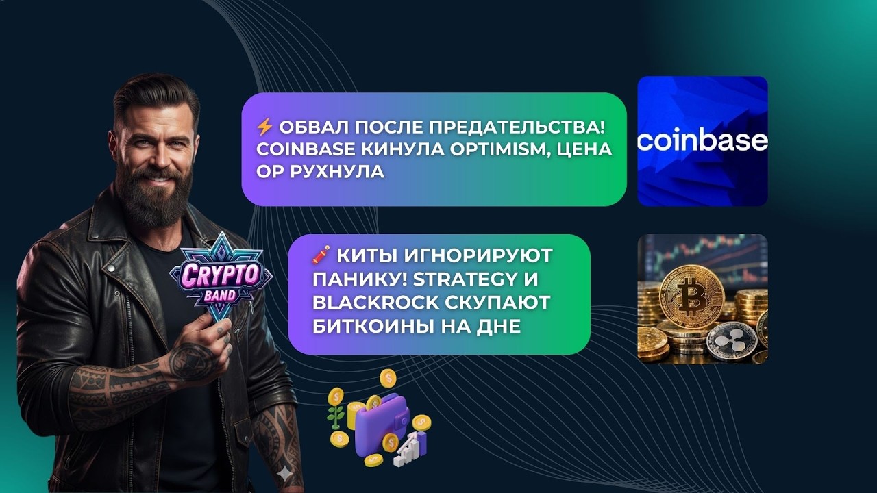 КИТЫ ИГНОРИРУЮТ ПАНИКУ! Они скупают биткоины на дне/ Coinbase кинула Optimism, цена OP рухнула