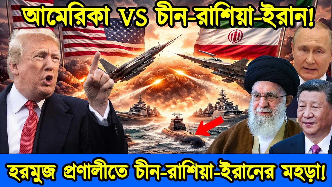 ইরানের পাশে দাঁড়ালো চীন এবং রাশিয়া | হরমুজ প্রণালীতে চীন-রাশিয়া-ইরানের যৌথ নৌ মহড়া | টেক দুনিয়া