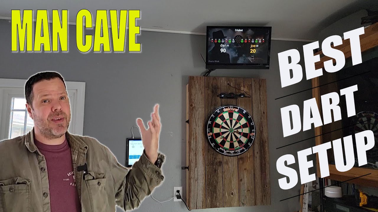 How to Build the Best MAN CAVE Dart Board Setup, DIY (Cabinet Build and Scoring App)
