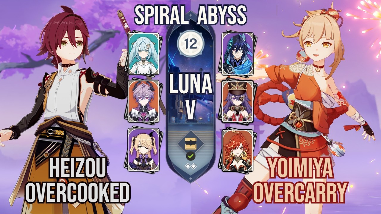 Heizou Overcooked x Yoimiya Overcarry | Spiral Abyss 6.4 / Luna V | Genshin Impact