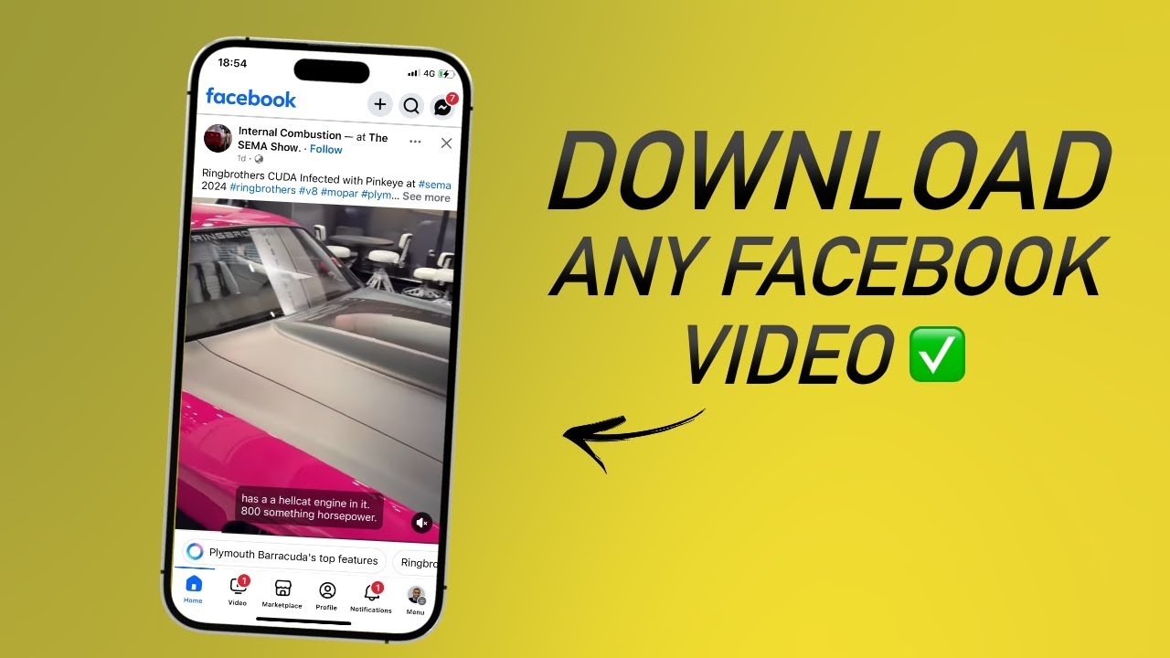 Как загрузить видео из Facebook на iPhone