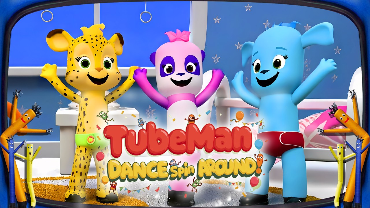 Word Party 🎉🕺 Tubeman Dance Spin Around 🔄🎶