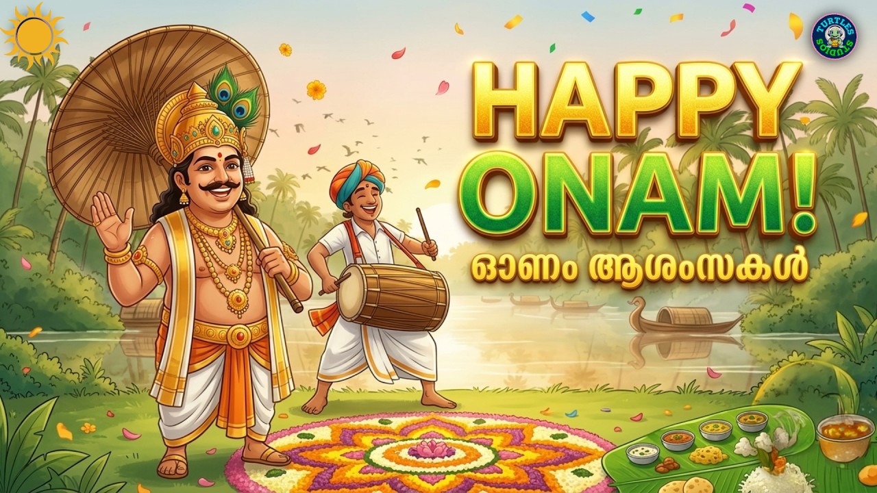 Счастливого Онама 2026! 🌸 | Песня и анимация &laquo;Onam Vanne&raquo; | Поздравления с Онамом ✨